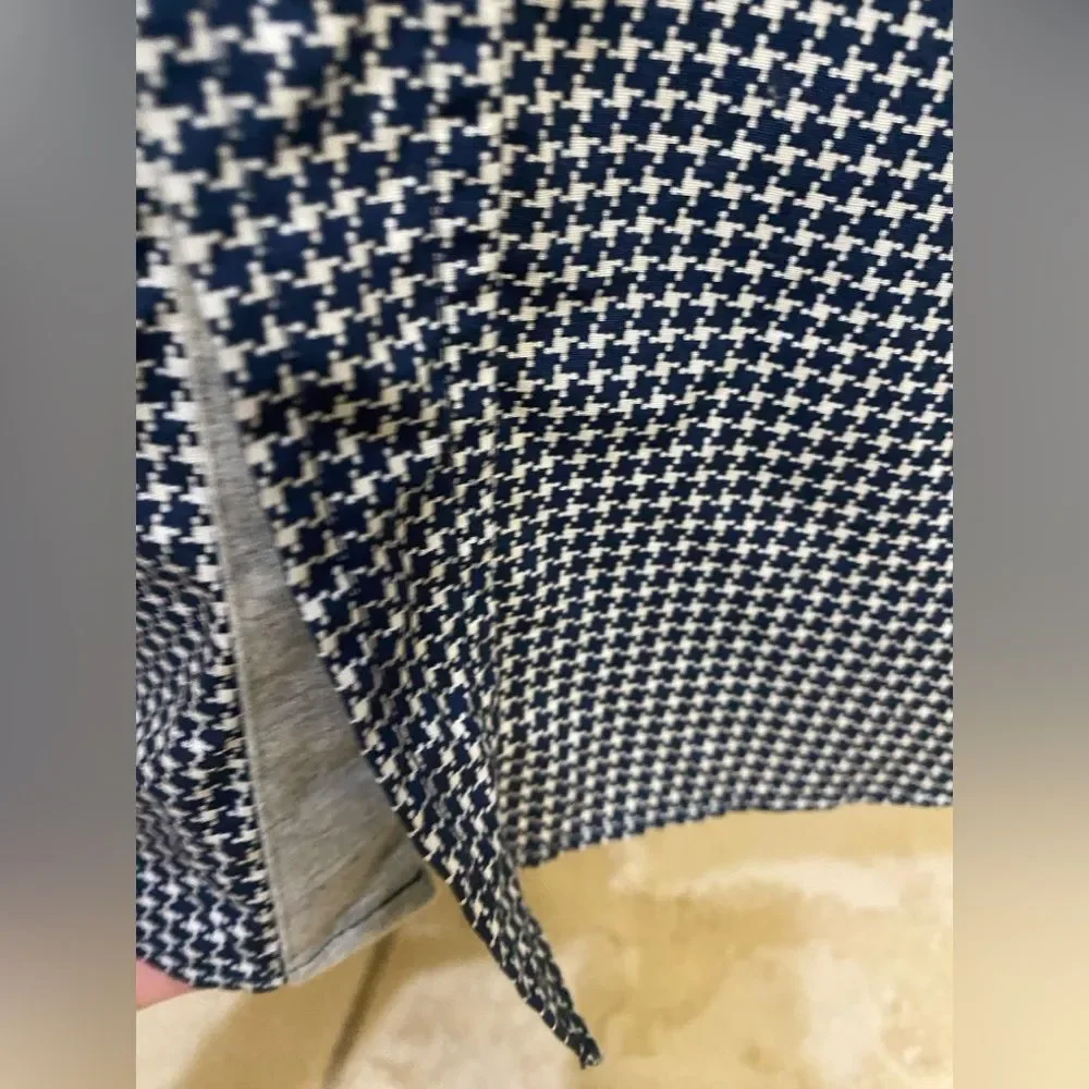 Banana Republic Navy Checkered Gingham Button Down Dress Shirt Men's Sz LT